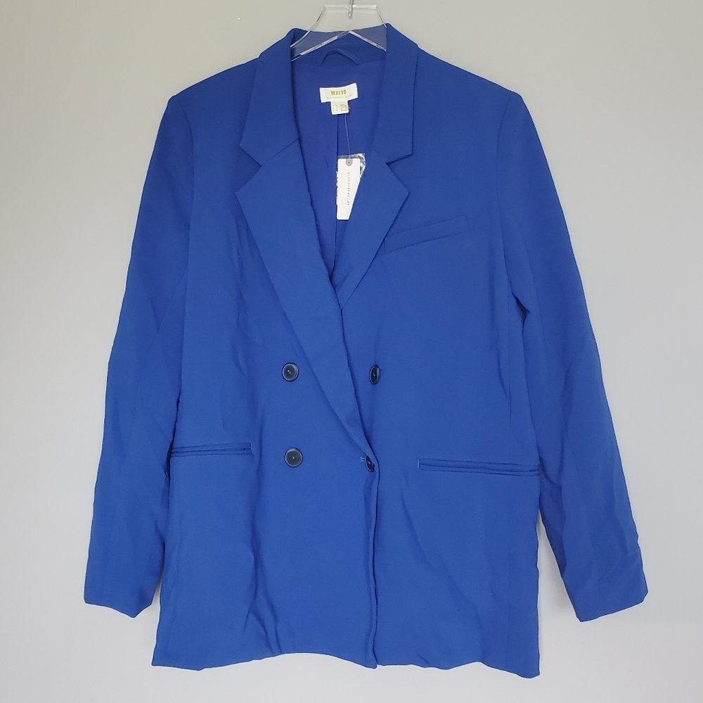 Anthropologie Maeve Double-Breasted Royal Blue Blazer Jacket Size 12 NWT - Picture 10 of 11